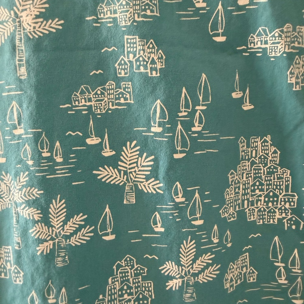 Tommy Bahama Men’s Tropical Print Turquoise Button Down Shirt - Picture 5 of 7